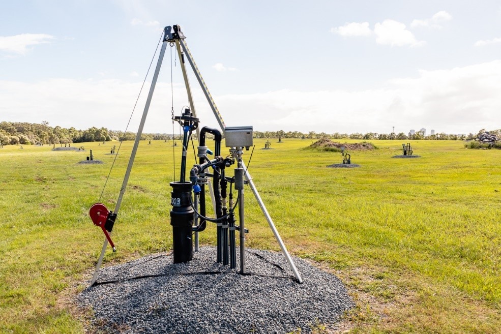 A field with a group of people in the background 
Description automatically generated with medium confidence